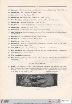 Gürtel und Schmuck (Nr. 223-255)