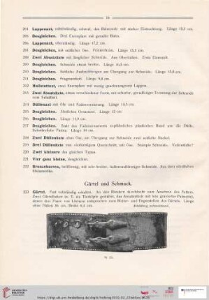 Gürtel und Schmuck (Nr. 223-255)