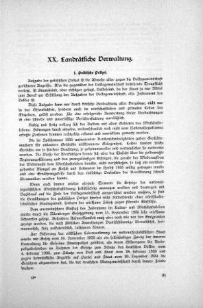 XX. Landrätliche Verwaltung