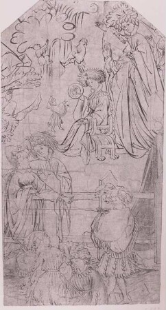 Vorzeichnung für eine Tapisserie (Ausschnitt aus einem Wasserturnier)