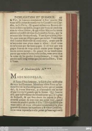 A Mademoiselle M***