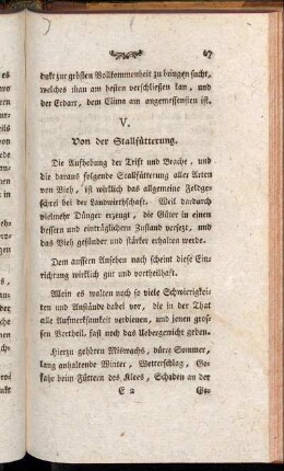 V. Von der Stallfütterung.