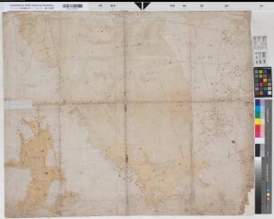 Ahle (Bünde) Teilung des Ahler Bruchs und des Tödenbruchs 1789 100 Ruten = 9,2 cm 72 x 88 kol. Zeichnung Johann Christian Schlömann Spez.Verz. Markenkarten IX Nr. 15