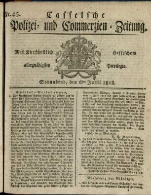 Nr. 45, Sonnabend, den 6ten Junii 1818