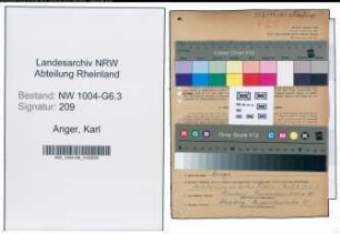 Entnazifizierung Karl Anger , geb. 24.04.1902 (Ingenieur)