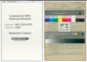 Entnazifizierung Gertrud Middendorf , geb. 16.07.1916 (Ingenieurin)