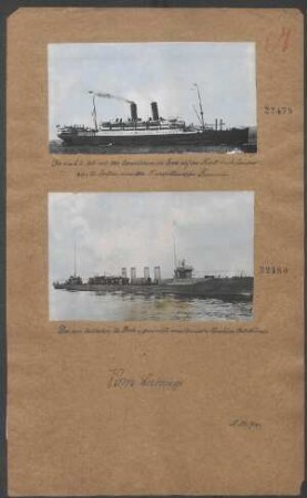 Der am 05.02.1918 mit 5000 Amerikanern an Bord auf der Fahrt nach Europa von U-Booten versenkte Transportdampfer Tuscania