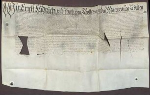Die Markgrafen Ernst Friedrich von Baden-Durlach und Jakob III. von Baden-Hachberg leihen von dem Hochstift Speyer 7.000 fl. und 1.000 Rthlr. zu 5% Zins