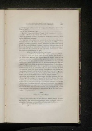 Notes du Chapitre Seizieme