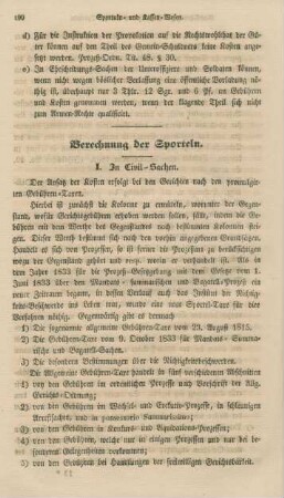 Berechnung der Sporteln