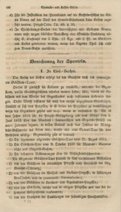 Berechnung der Sporteln