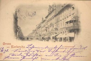Postkartenalbum. "Gruss aus Karlsruhe". Kaiserstraße