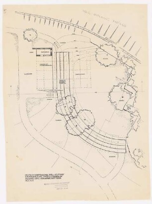 Deutsche Gartenschau 1950 auf dem Killesberg, Stuttgart: Lageplan Kinderspielplatz »Modelleisenbahn« 1:100