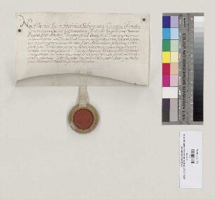 Bischof Albert von Regensburg quittiert Abt Placidus [Judmann] von St. Emmeram über zehn Pfund Regensburger Pfennige für die dem Bischof von Regensburg auf päpstliche Weisung jährlich geschuldeten 30 Pfund Turnosen (Turonensium parvorum). S=A