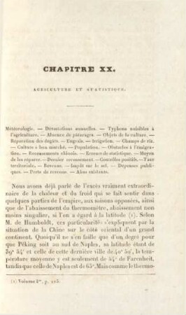 Chapitre XX. Agriculture et statistique
