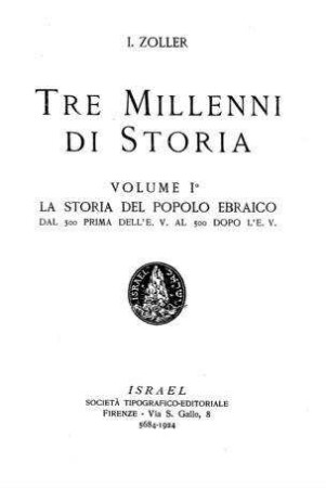 La storia del popolo Ebraico dal 500 prima dell' E. v. al 500 dopo l'E. v.