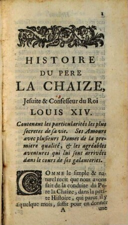 Histoire du père LaChaize. 2