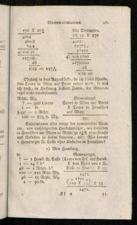 451-459, Waarencalculationen
