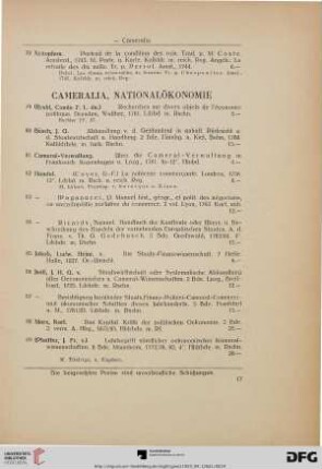 Cameralia, Nationalökonomie (Nr. 79-98)