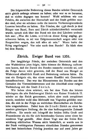 Zürich. Ewiger Bund von 1351.
