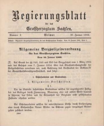 7. Allgemeine Bergpolizeiverordnung für das Großherzogtum Sachsen