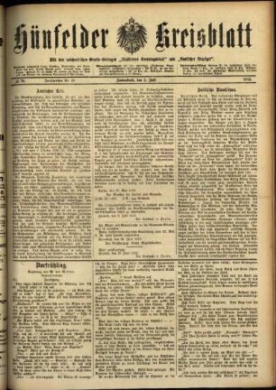 Ausgabe vom Samstag, den 05. Juli 1913.