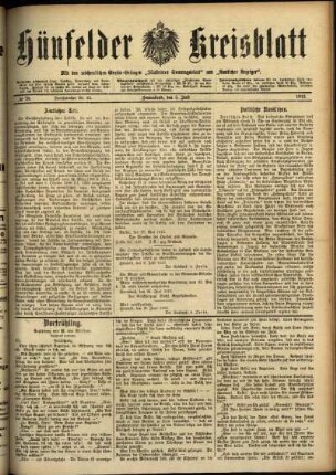 Ausgabe vom Samstag, den 05. Juli 1913.