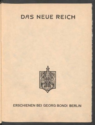 Bd. 9: Das neue Reich