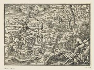 Jakobs Traum, aus: Flavius Josephus, "Flavii Josephi des Hochberühmten Jüdischen Geschichtsschreibers Historien und Bücher (...)", Straßburg 1574