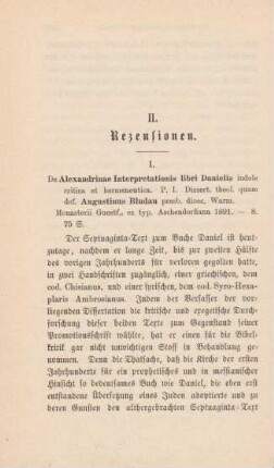 660-663 [Rezension] Bludau, August, De Alexandrinae interpretationis libri Danielis indole critica et hermeneutica