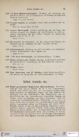 Möbel, Geräthe etc. (Nr. 1400-1501)
