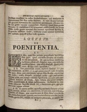 Locus VII. De Pœnitentia
