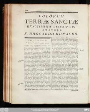 Locorum Terrae Sanctae Exactissima Descriptio, Auctore F. Brocardo Monacho.