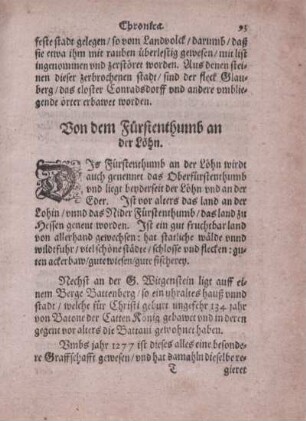 Von dem Fürstenthumb an der Löhn.