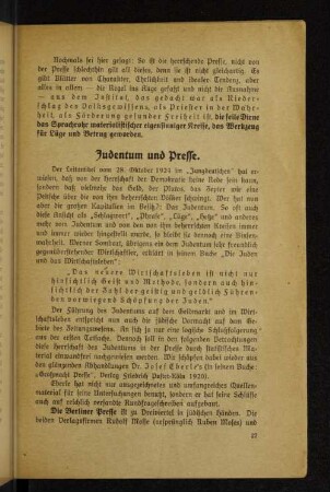 Judentum und Presse.