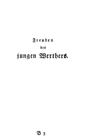 Freuden des jungen Werthers