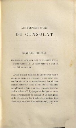 Les derniers jours du consulat : Manuscrit inédit de Claude Fauriel. Publié et annoté par Ludovic Lalanne