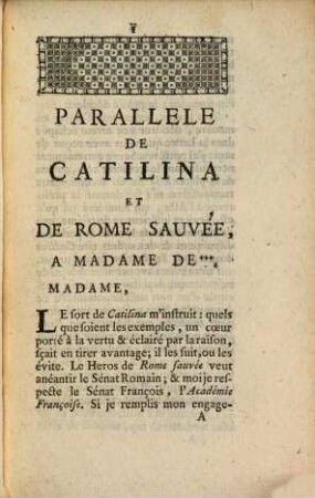 Parallele de Catilina et de Rome sauvée