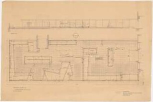 Dachgarten Deutsche Post, Frankfurt/Main: Grundriss, Schnitt 1:50