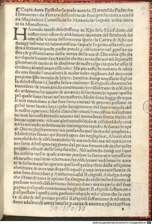 Epistola a madonna Magdalena Contessa della Mirandola
