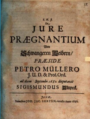 De iure praegnantium, Von Schwangeren Weibern