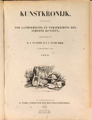 Kunstkronijk : uitg. ter aanmoediging en verspreiding der schoone kunsten. 1854 = Jg. 15