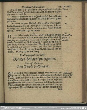 Der Dreyzehende Artickel. Von den heiligen Predigampt
