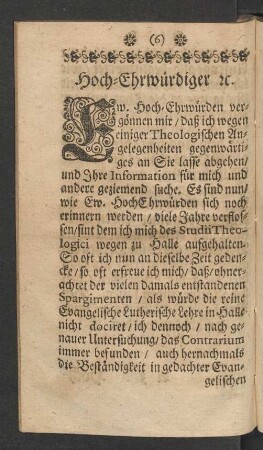 Hoch-Ehrwürdiger [et]c.