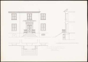 Rathaus, Treuenbrietzen: Ansicht Hauptportal, Fassadenschnitt horizontal, vertikal
