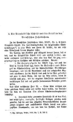 Die Dörpfeld'sche Schrift und die Kritik in den Preußischen Jahrbüchern : Sprechsaal