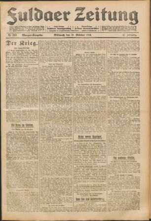 Ausgabe vom Mittwoch, den 21. Oktober 1914.