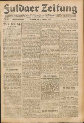 Ausgabe vom Mittwoch, den 21. Oktober 1914.