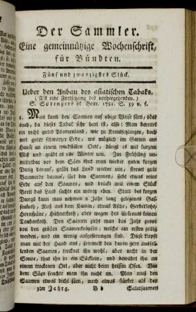 Fünf und zwanzigstes Stück.