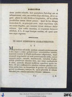 De Signo Scirrhorum Characteristico.